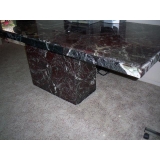 6 FOOT BLACK MARBLE DINING TABLE